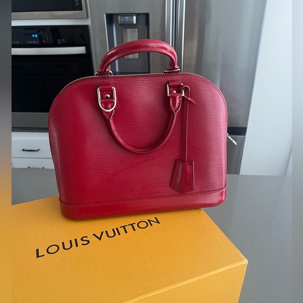Louis Vuitton Red Epi Leather Satchel